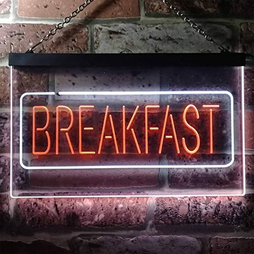 Diner Breakfast Dual LED Neon Light Sign